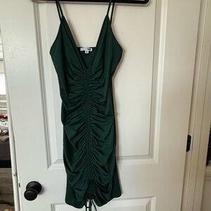 Fashion Nova cinch front mini dress. Gorgeous dark green color. Size small